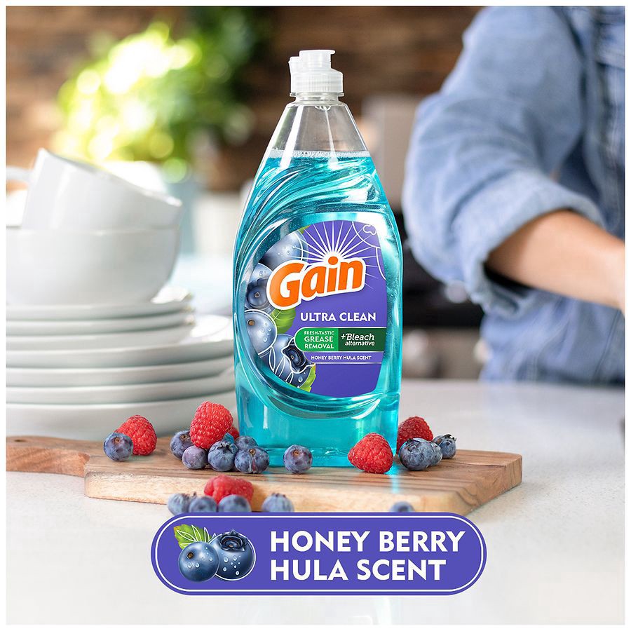 slide 2 of 5, Gain Honey Berry Hula Scent Dishwashing Liquid 8 fl oz, 8 fl oz