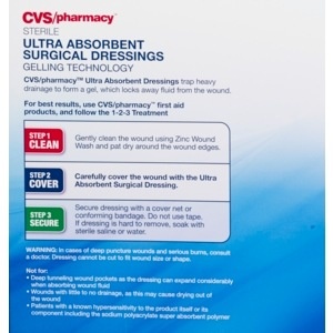 slide 1 of 1, CVS Health Sterile Ulta Absorbent Surgical Dressings 4in X 4in, 4 ct