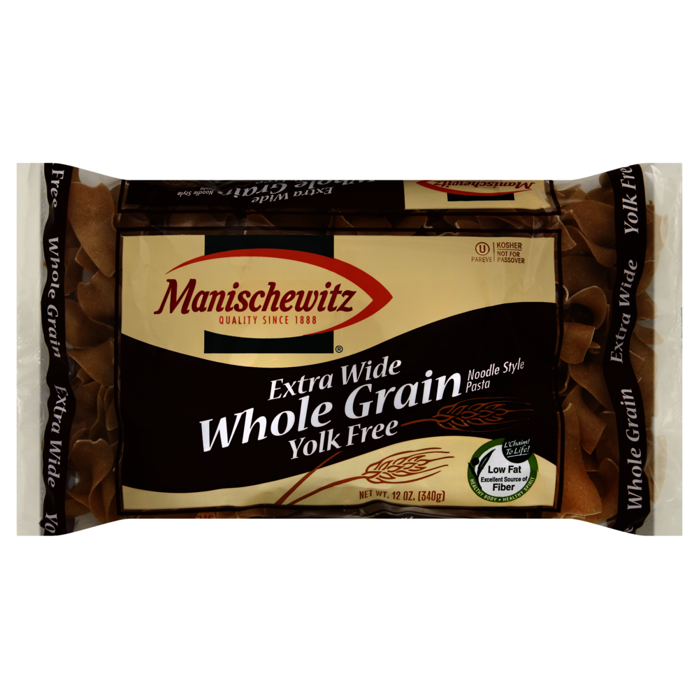 slide 1 of 1, Manischewitz Extra Wide Whole Grain Noodles - 12 Oz, 12 oz