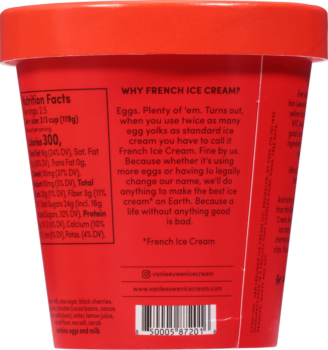 slide 8 of 9, Van Leeuwen French Black Cherry Chip Ice Cream 14 fl oz, 14 fl oz