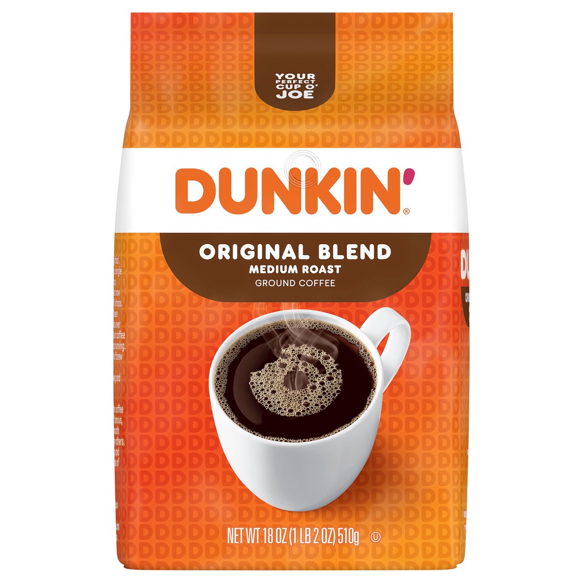 slide 1 of 6, Dunkin' Original Blend Ground Coffee, Medium Roast, 18 oz (Packaging May Vary), 18 oz