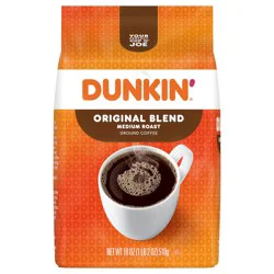 Dunkin' Original Blend Ground Coffee, Medium Roast, 18 oz (Packaging May Vary)