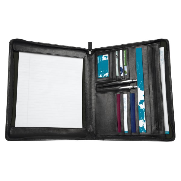 slide 2 of 2, Office Depot Brand Lefty Righty Zip-Around Bi-Fold Writing Pad, Black, 1 ct
