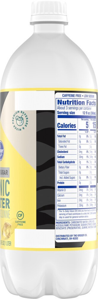slide 3 of 4, Kroger® Zero Sugar Tonic Water Bottle, 33.8 oz