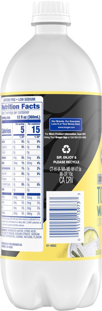 slide 2 of 4, Kroger® Zero Sugar Tonic Water Bottle, 33.8 oz