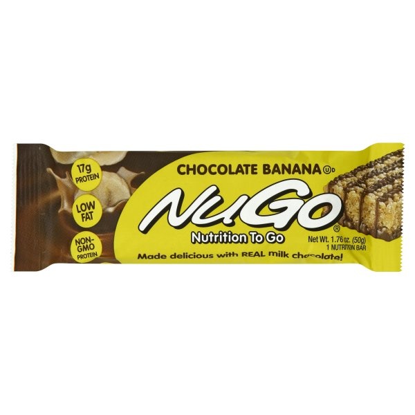 slide 1 of 1, NuGo Real Milk Chocolate Banana Nutrition Bar, 1.76 oz