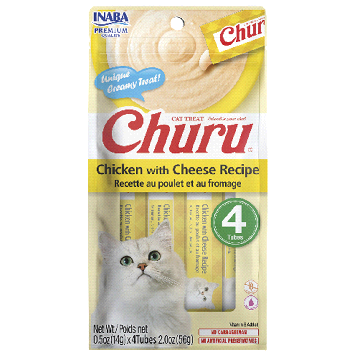 slide 1 of 1, Inaba Fd Churu Cat Trt Chck W/Cheese, 2 oz