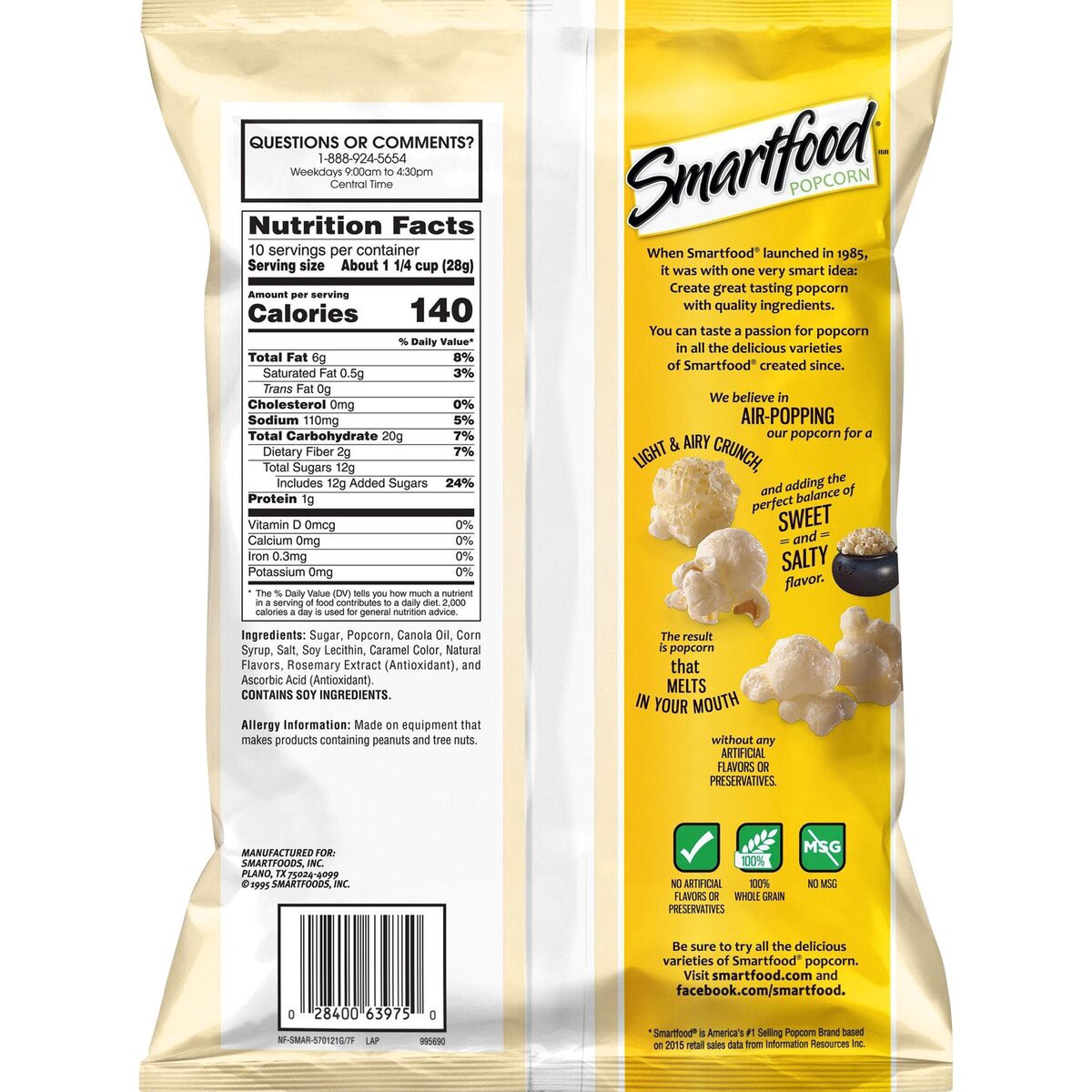 slide 3 of 3, Smartfood Popcorn, 10 oz