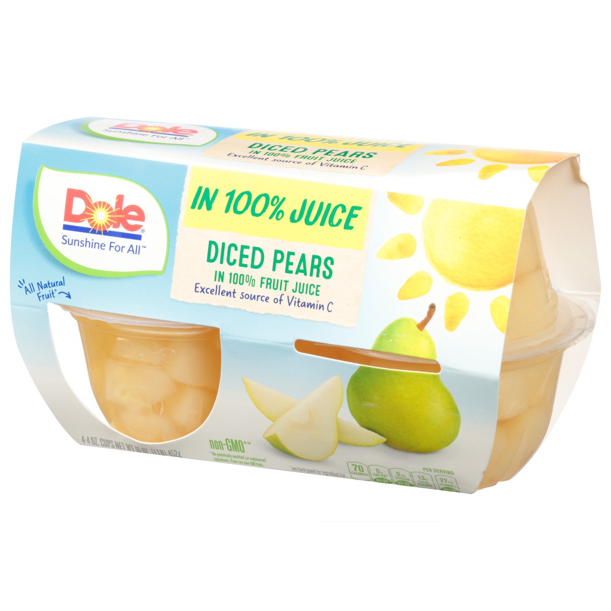 slide 6 of 10, Dole Diced Pears, 4 ct; 4 oz