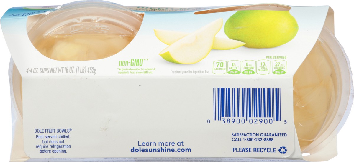 slide 4 of 10, Dole Diced Pears, 4 ct; 4 oz