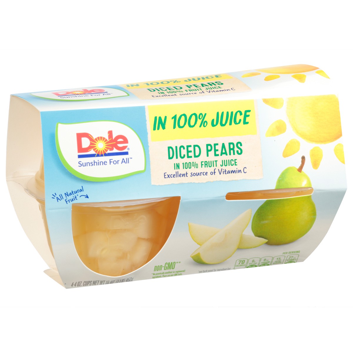 slide 9 of 10, Dole Diced Pears, 4 ct; 4 oz