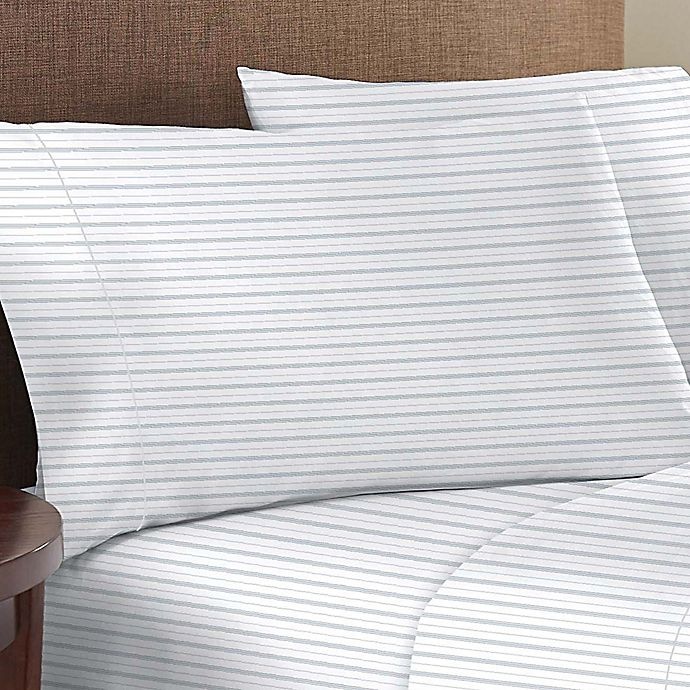 slide 1 of 1, Therapedic 400-Thread-Count Performance Standard Pillowcases - Ticking Stripe, 2 ct