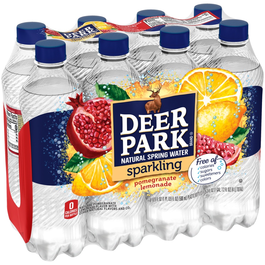 slide 1 of 6, Deer Park Pomegranate Lemonade Sparkling Water Bottles, 8 ct; 16.9 fl oz