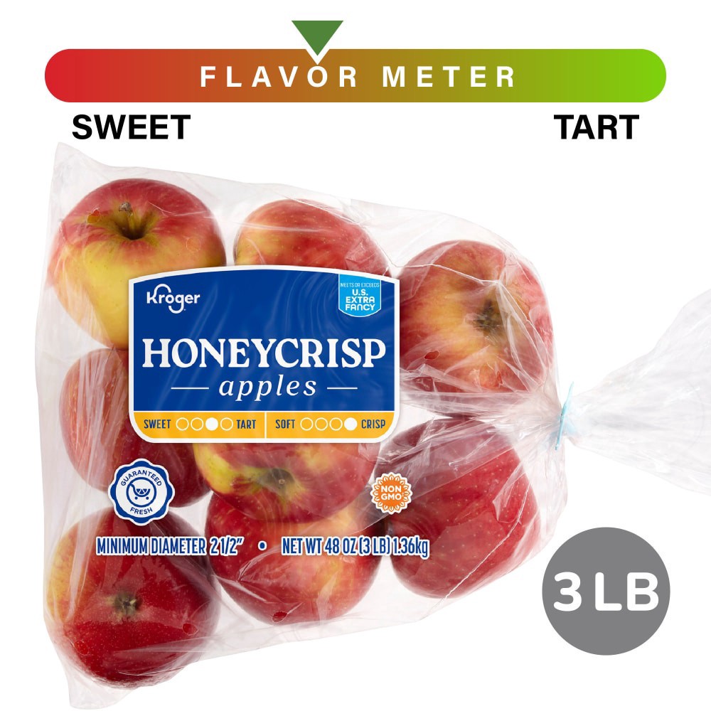 slide 1 of 5, Kroger Honeycrisp Apples Bag, 3 lb