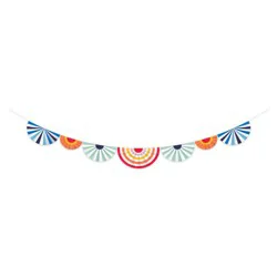 American Greetings 7 ft Party Banner - Multicolor Paper Fans