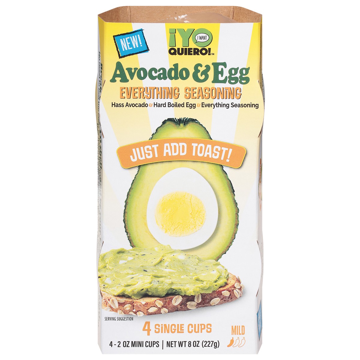 slide 1 of 13, ¡Yo Quiero! Everything Seasoning Avocado & Egg 4 - 2 oz Cups, 2 oz