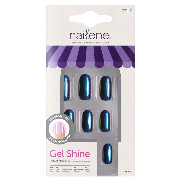 slide 1 of 1, Nailene Gel Shine Instant Manicure, Black Sunglasses, 31 ct