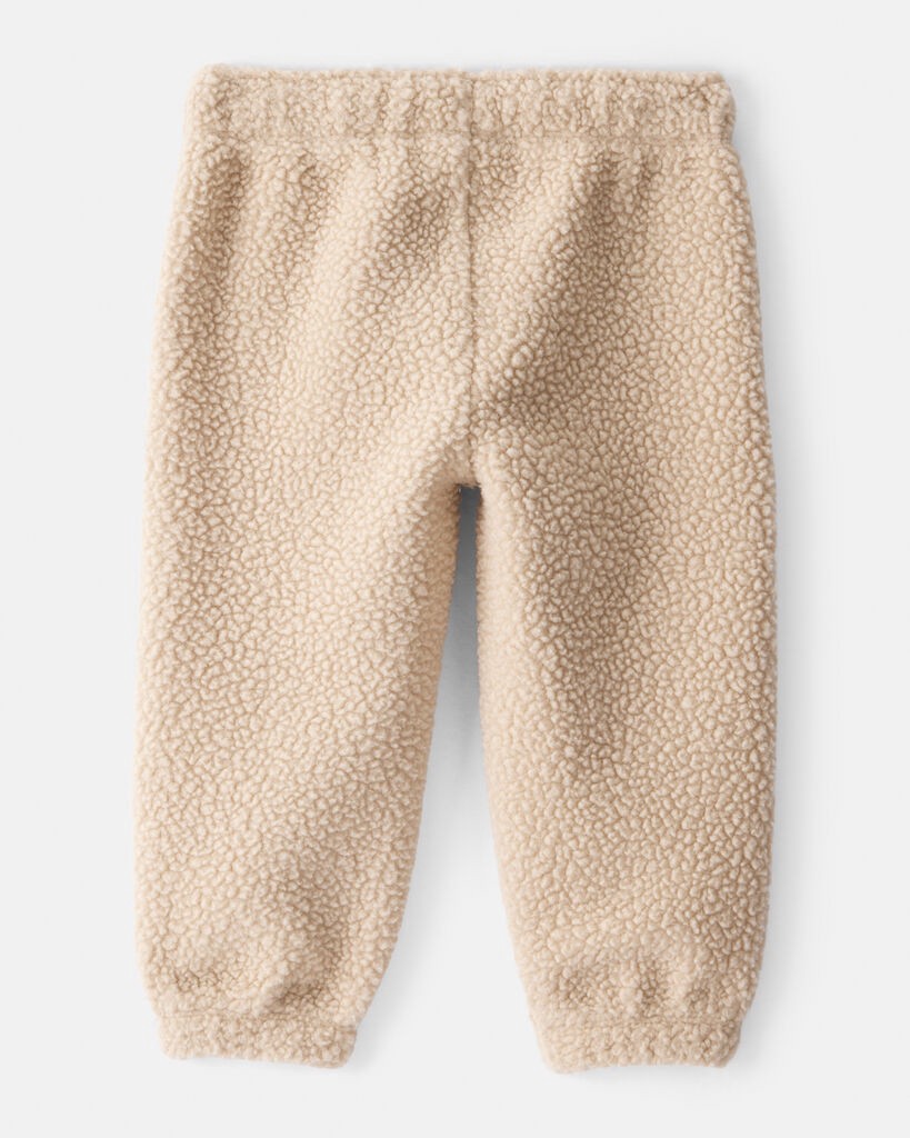 slide 3 of 3, Oshkosh Baby Girl Cozy Jogger Pants - Brown Beige 12M, 1 ct