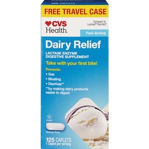 slide 1 of 1, CVS Health Dairy Relief Fast Acting Caplets, 125 ct