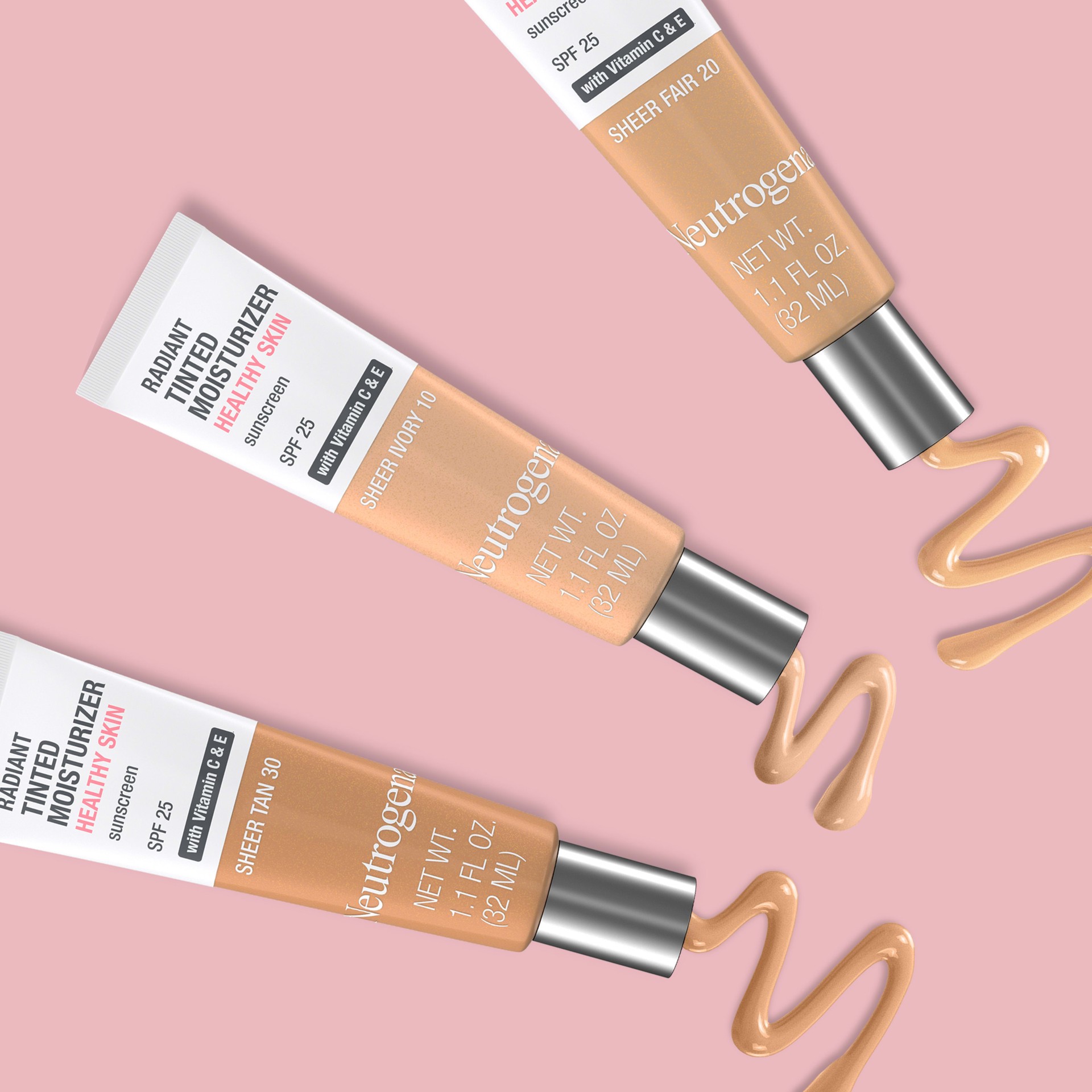 slide 9 of 9, Neutrogena Healthy Skin Radiant Tinted Moisturizer Broad Spectrum SPF 30, Sheer Fair 20, 1.1 Fl. Oz, 1.10 fl oz