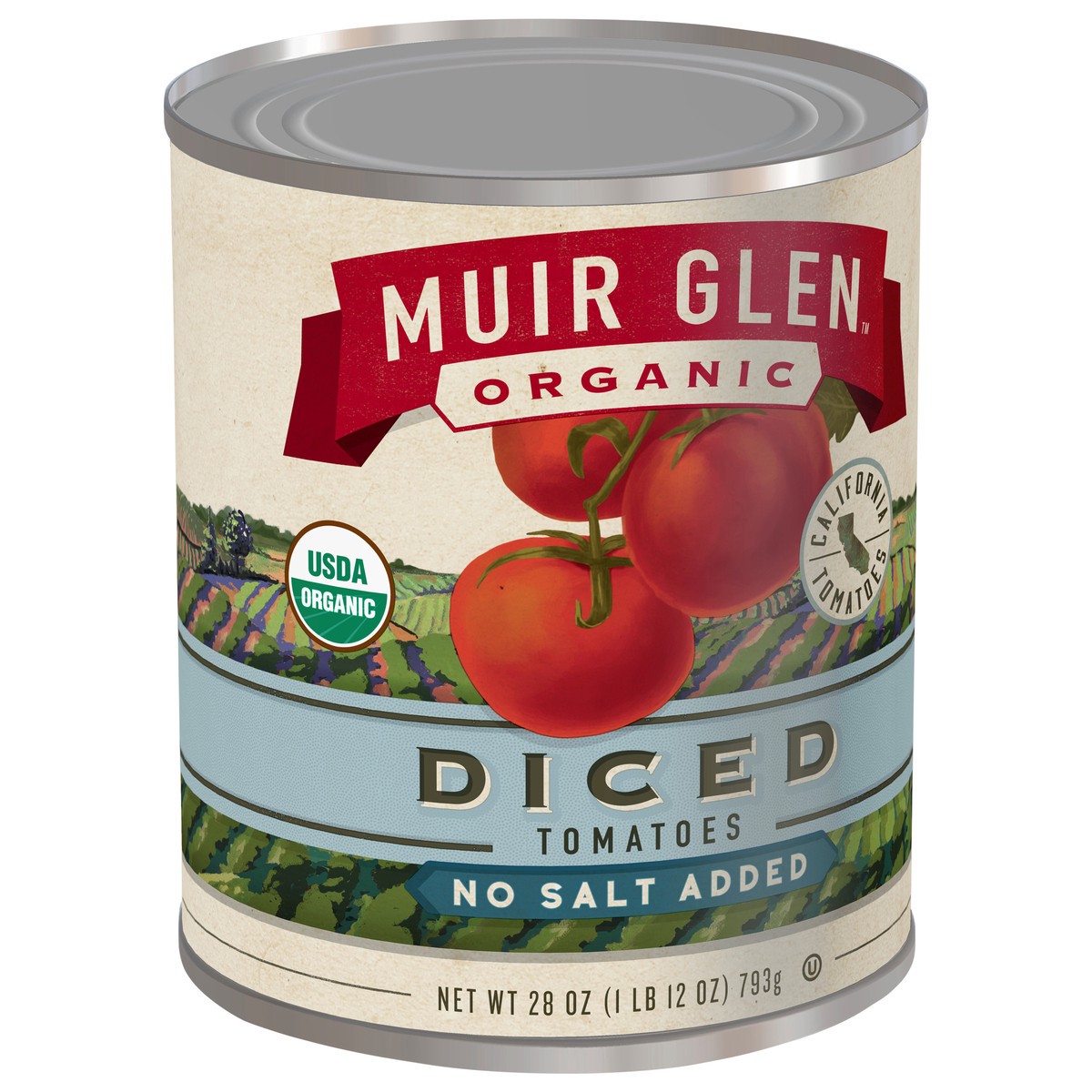 slide 7 of 9, Muir Glen No Salt Added Diced Tomatoes Orgnc, 28 oz