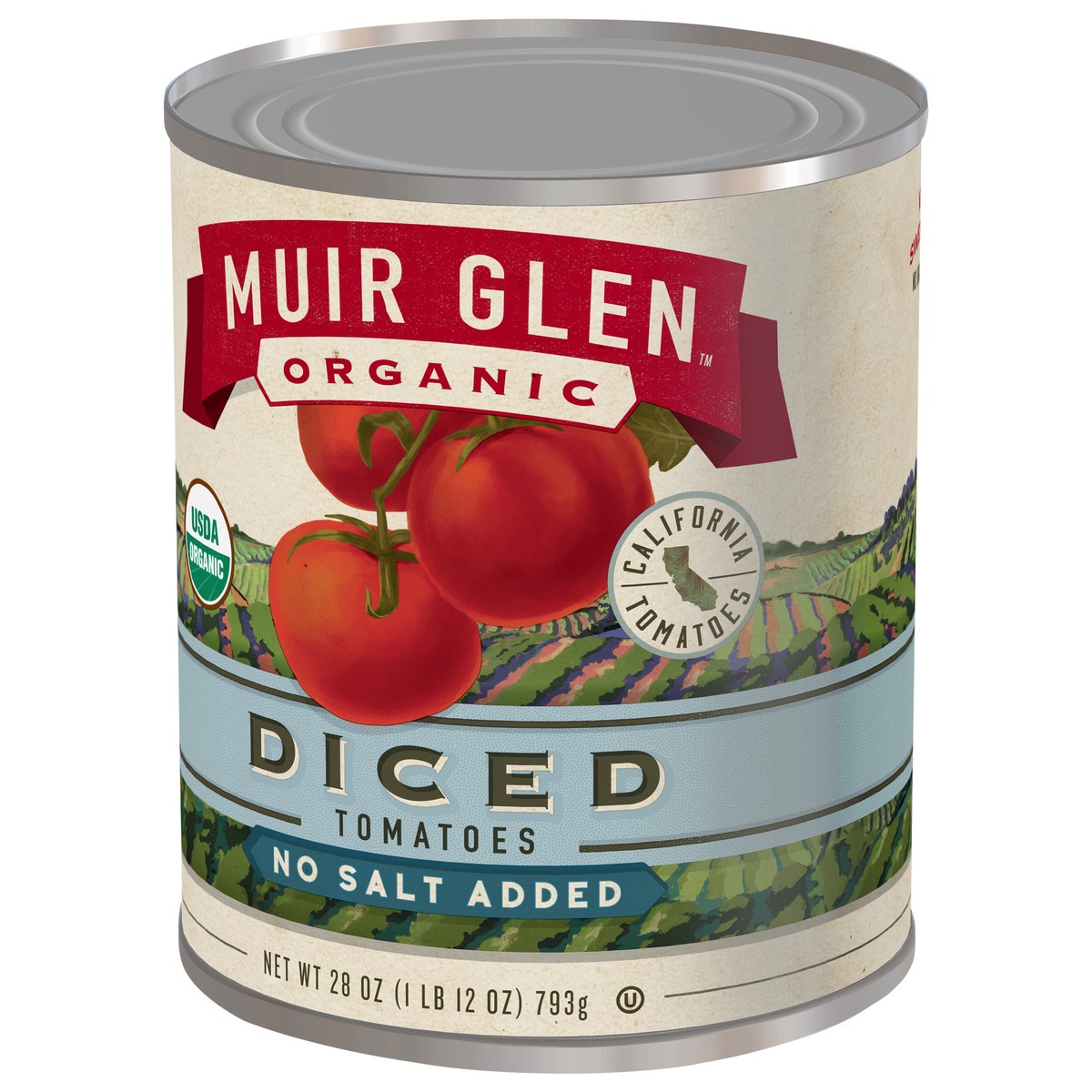 slide 5 of 9, Muir Glen No Salt Added Diced Tomatoes Orgnc, 28 oz