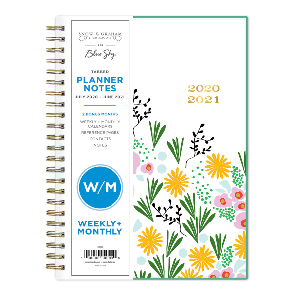 slide 1 of 5, Blue Sky Snow & Graham Ay21 Weekly/Monthly Planner, 5-7/8'' X 8-5/8'', Multicolor, July 2020 To June 2021, 1209, 1 ct