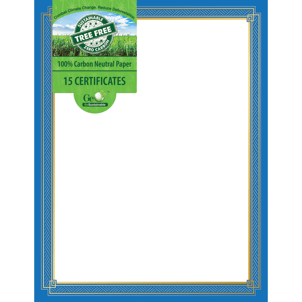 slide 2 of 3, Geographics Tree Free Certificates, 8-1/2"" X 11"", Elegant Blue, Pack Of 15 Certificates, 15 ct