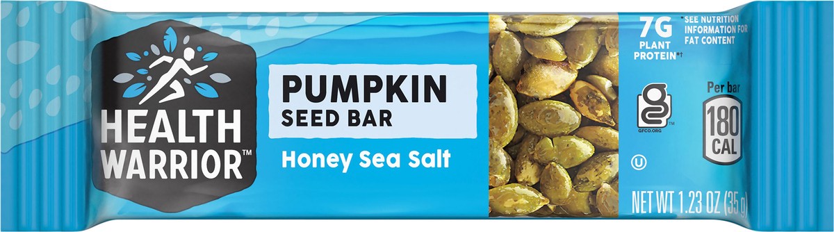 slide 4 of 8, Health Warrior Pumpkin Seed Bar Honey Sea Salt 1.23 Oz, 1.23 oz