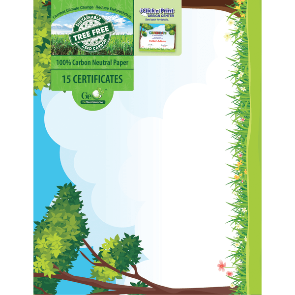slide 2 of 3, Geographics Tree Free Certificates, 8-1/2"" X 11"", Outside Scene, Pack Of 15 Certificates, 15 ct