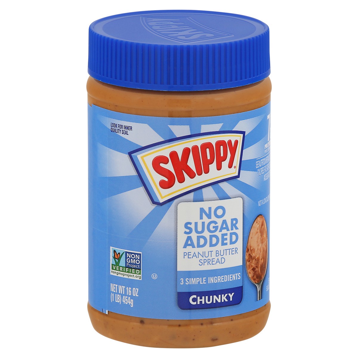 slide 6 of 9, Skippy Chunky No Sugar Added Peanut Butter Spread 16 oz, 16 oz