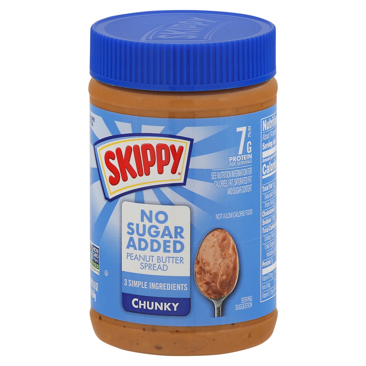 slide 5 of 9, Skippy Chunky No Sugar Added Peanut Butter Spread 16 oz, 16 oz