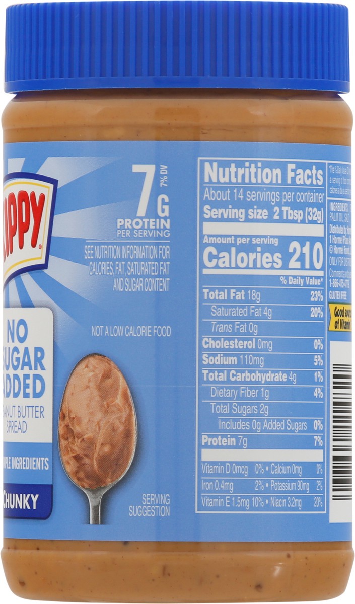 slide 9 of 9, Skippy Chunky No Sugar Added Peanut Butter Spread 16 oz, 16 oz