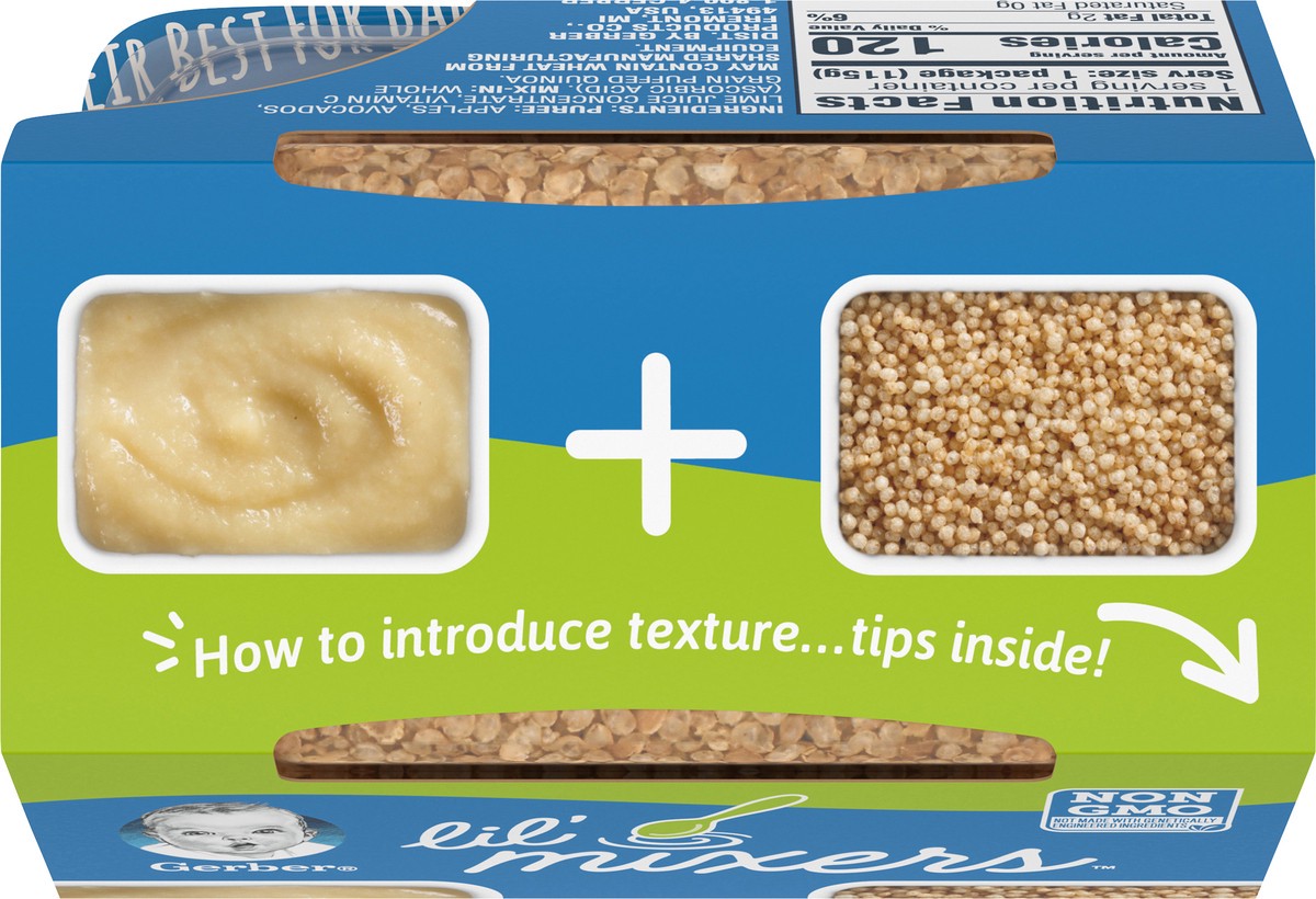 slide 8 of 9, Gerber Lil' Mixers, Apple Avocado with Quinoa Crisp, 4.05 oz Container, 4.05 oz