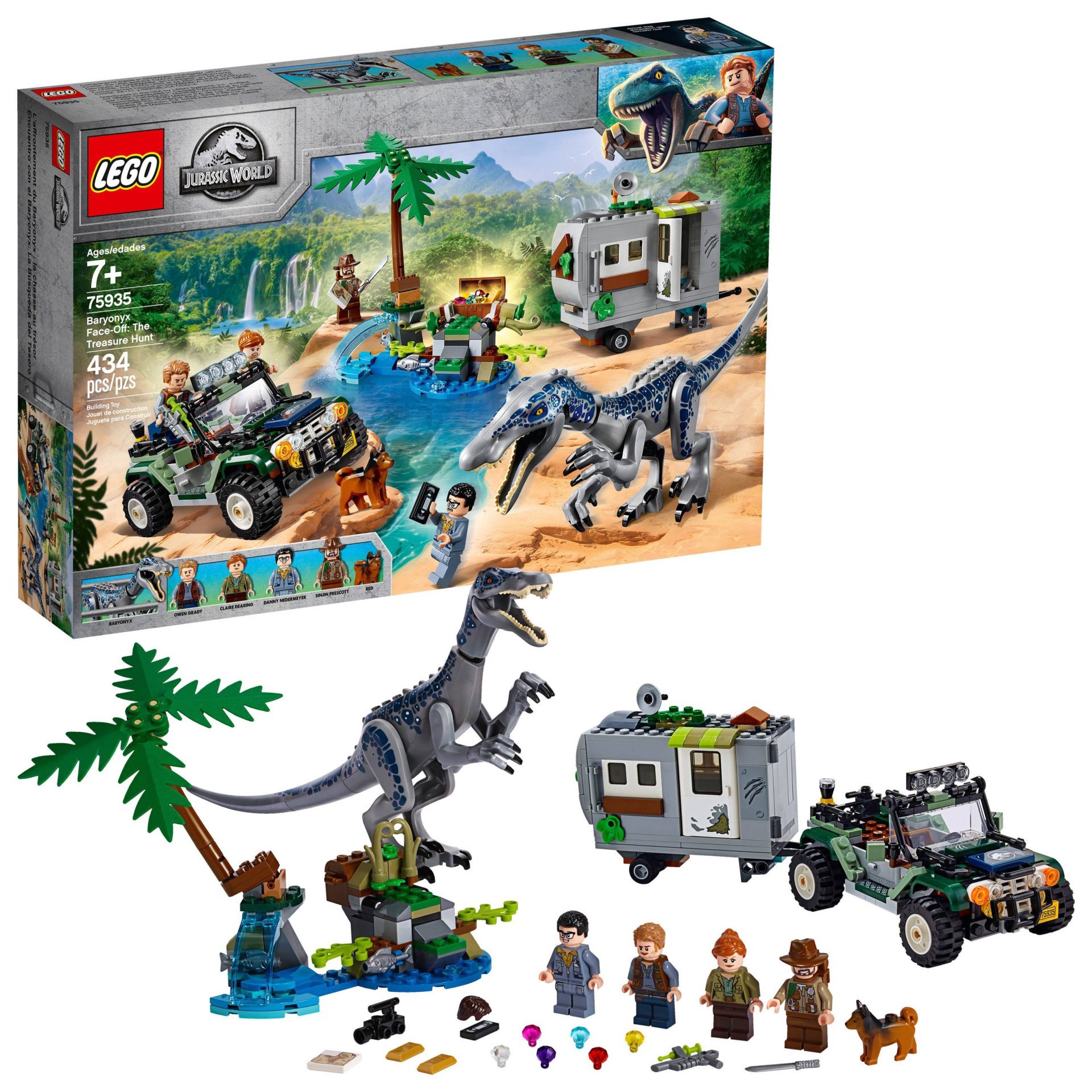 slide 1 of 7, LEGO Jurassic World Baryonyx Face-Off: The Treasure Hunt 75935 Toy Dinosaur Building Kit, 1 ct