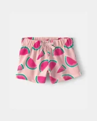 Carters Baby Girl Watermelon French Terry Shorts - Pink Pink 12M