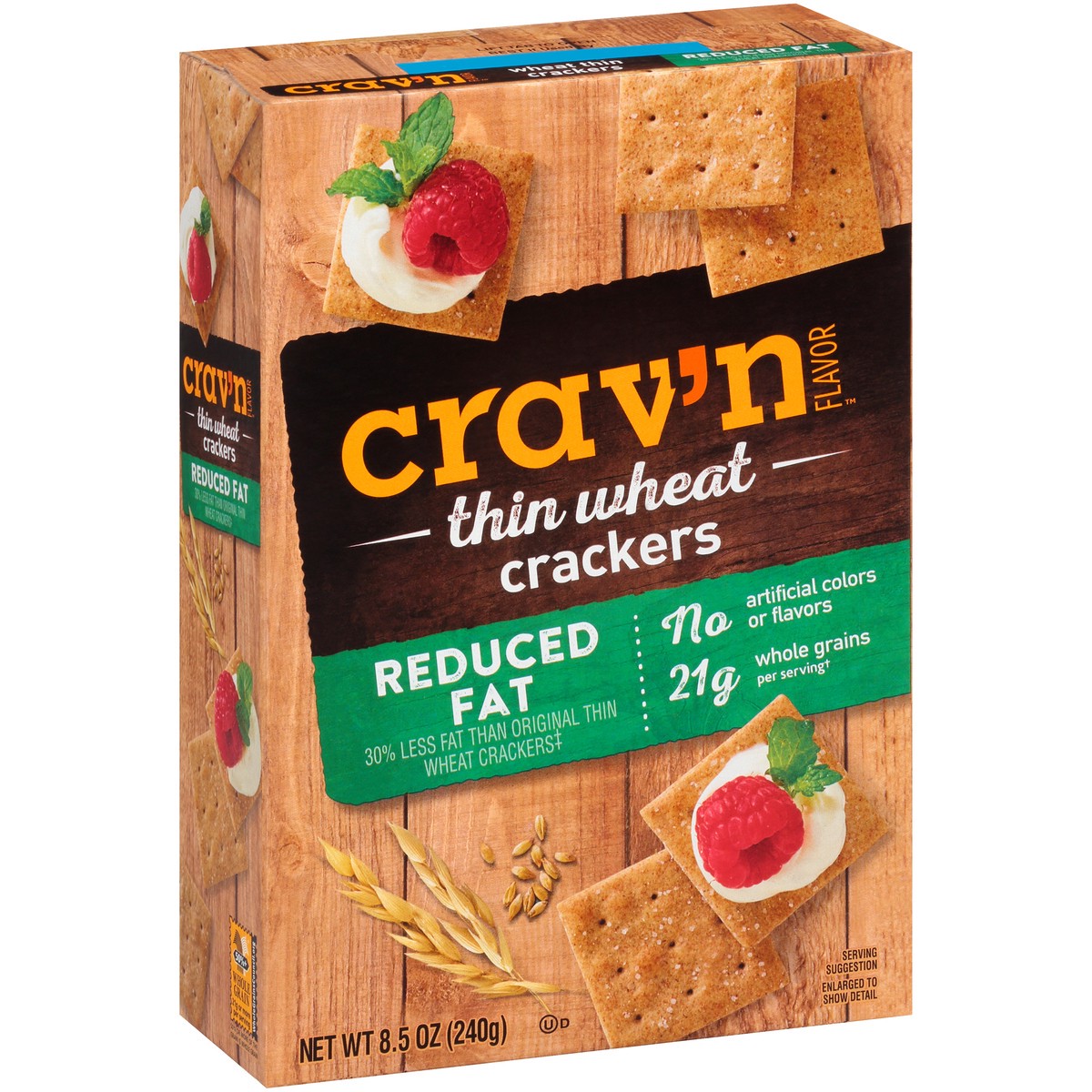 slide 6 of 9, Crav'n Flavor Reduced Fat Thin Wheat Crackers, 8.5 oz