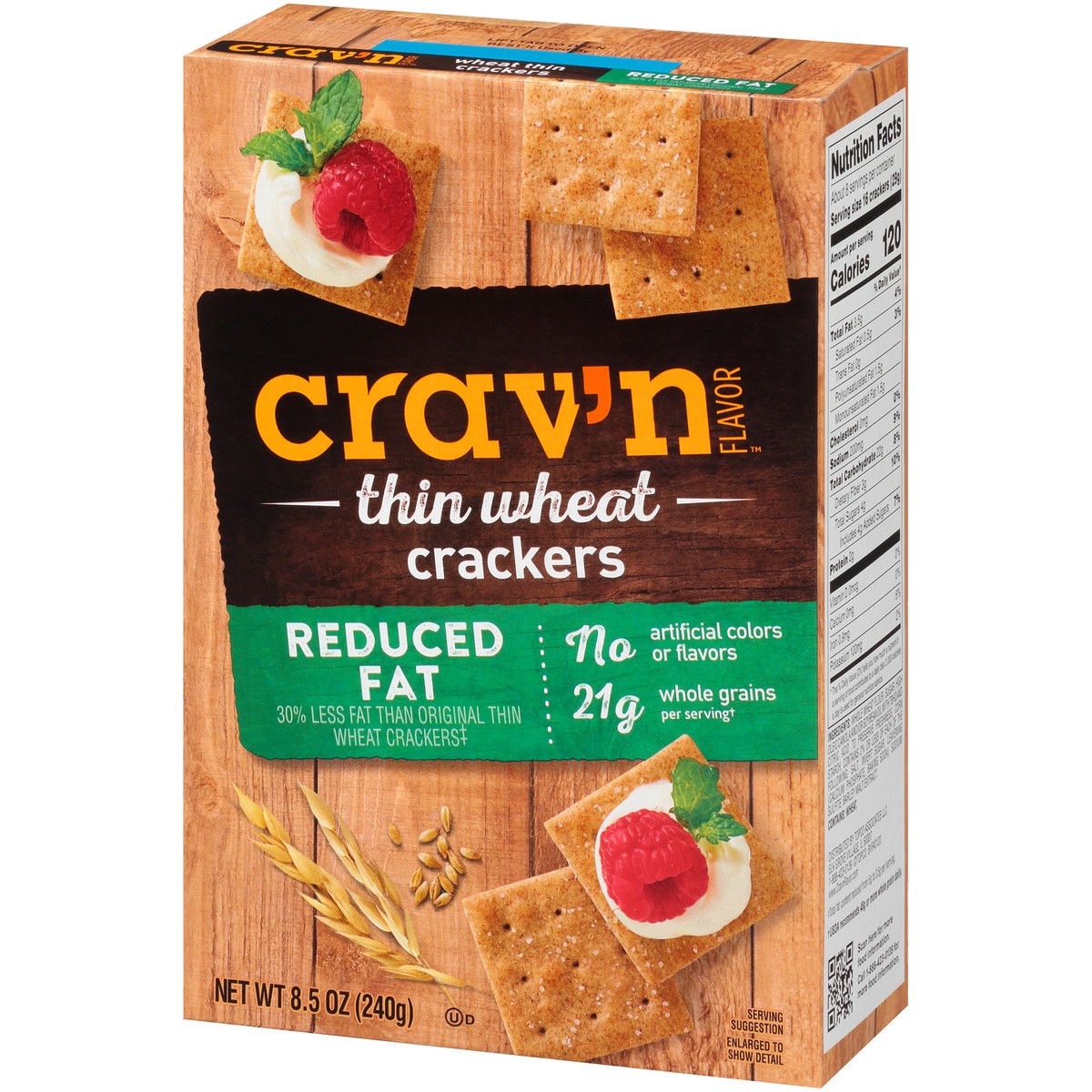 slide 8 of 9, Crav'n Flavor Reduced Fat Thin Wheat Crackers, 8.5 oz