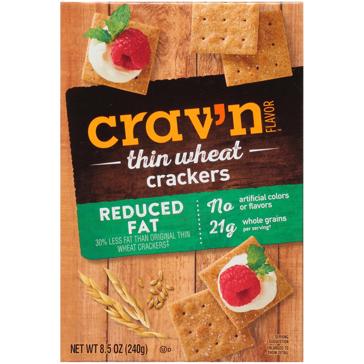 slide 3 of 9, Crav'n Flavor Reduced Fat Thin Wheat Crackers, 8.5 oz