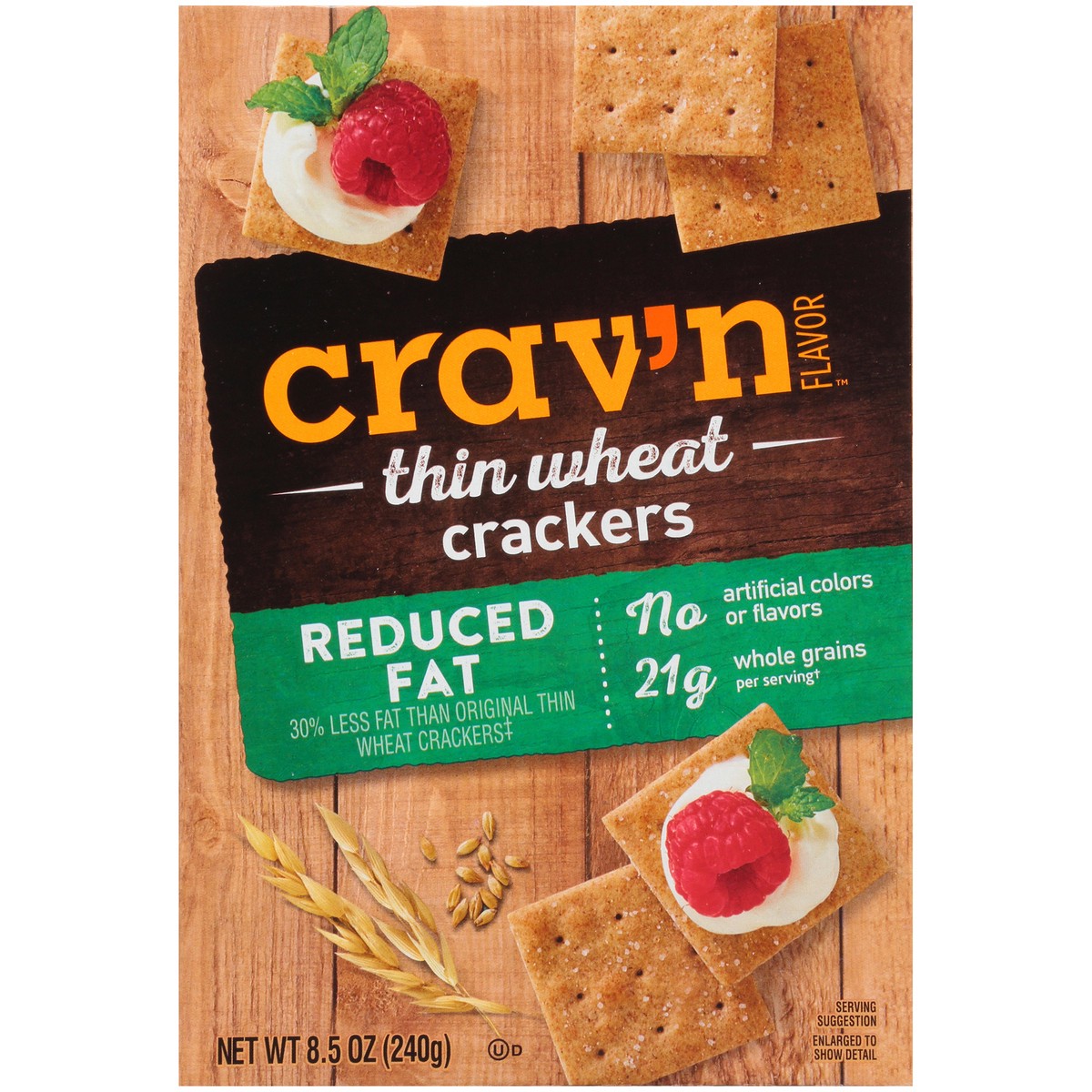 slide 2 of 9, Crav'n Flavor Reduced Fat Thin Wheat Crackers, 8.5 oz