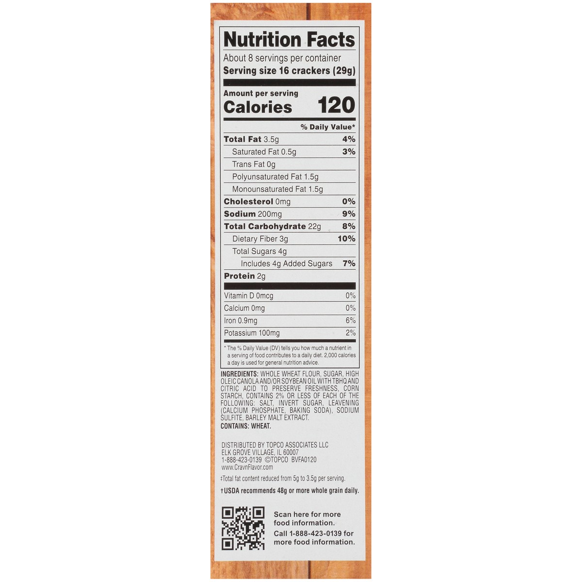 slide 5 of 9, Crav'n Flavor Reduced Fat Thin Wheat Crackers, 8.5 oz