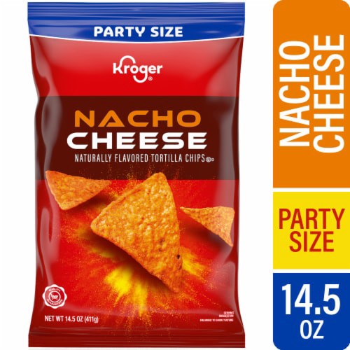 slide 1 of 1, Kroger® Nacho Cheese Flavored Tortilla Chips, 14.5 oz