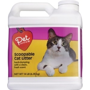 slide 1 of 4, Pet Central Scoopable Cat Litter, Hard-Clumping with A Clean Fresh Scent, 14 lb