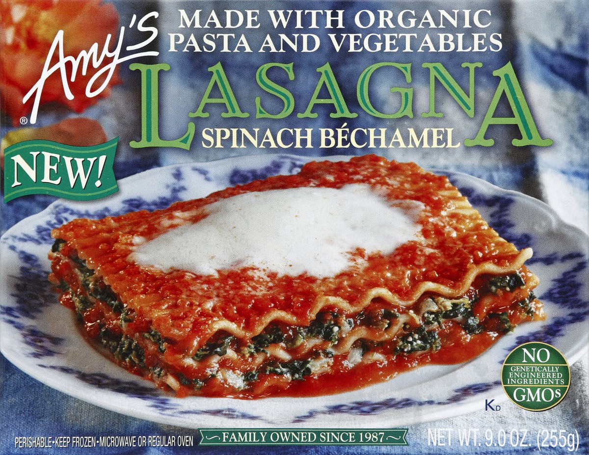 slide 4 of 4, Amy's Pasta & Vegetable Lasagna Spinach Bechamel, 9 oz