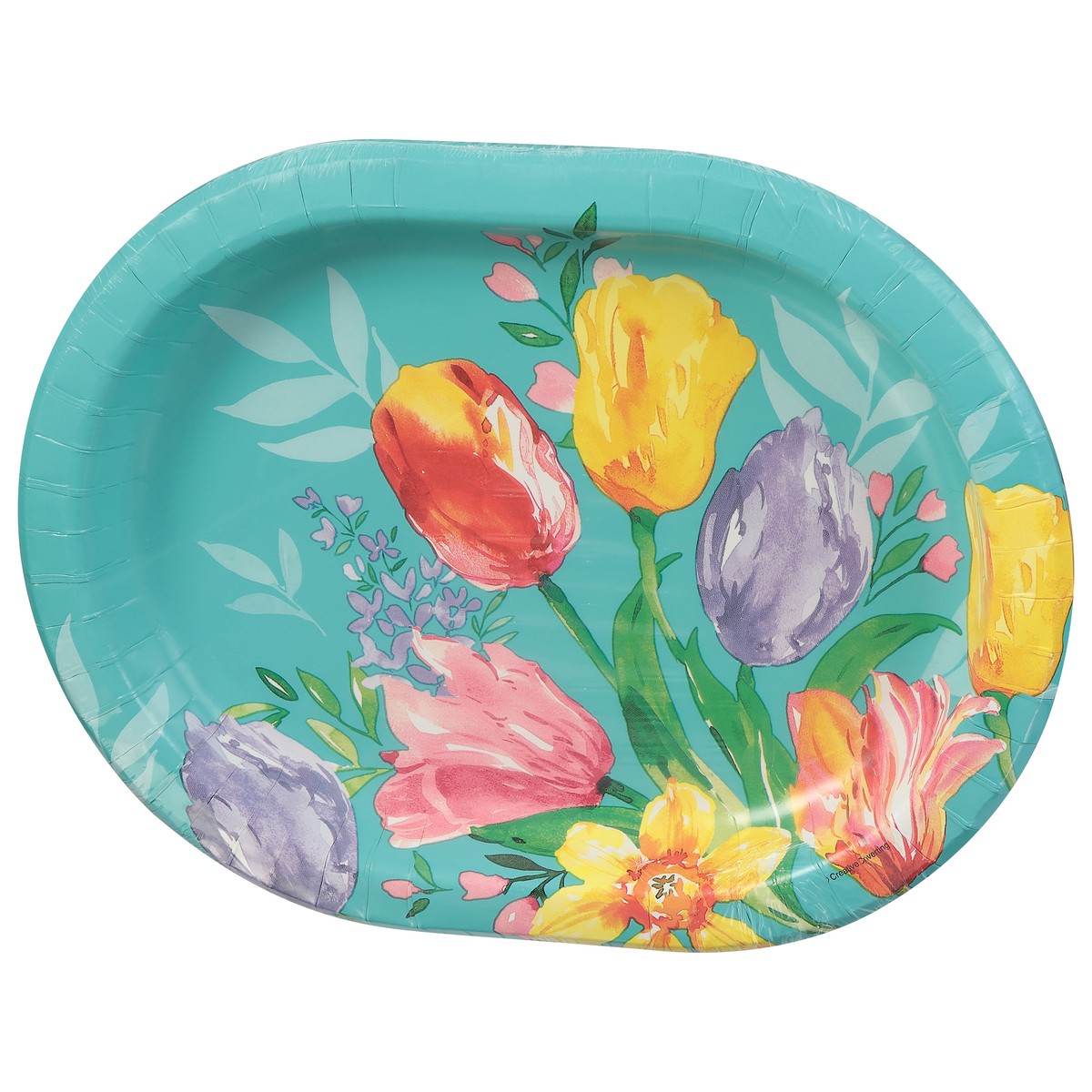 slide 3 of 4, Creative Converting Ovl Platr Beautfl Blm, 8 ct