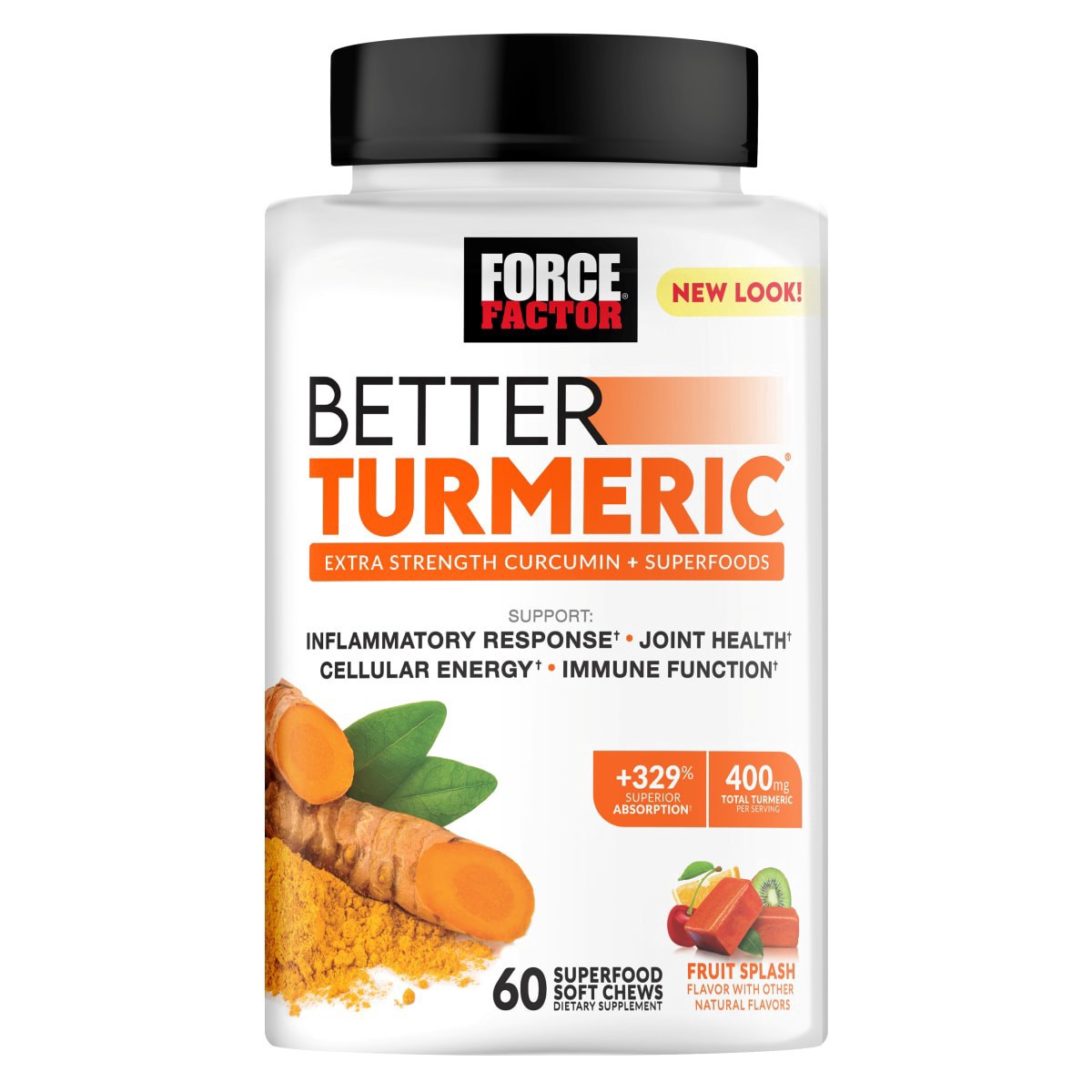 slide 1 of 13, Force Factor Fruit Splash Better Turmeric 60 Soft Chews, 60 ct