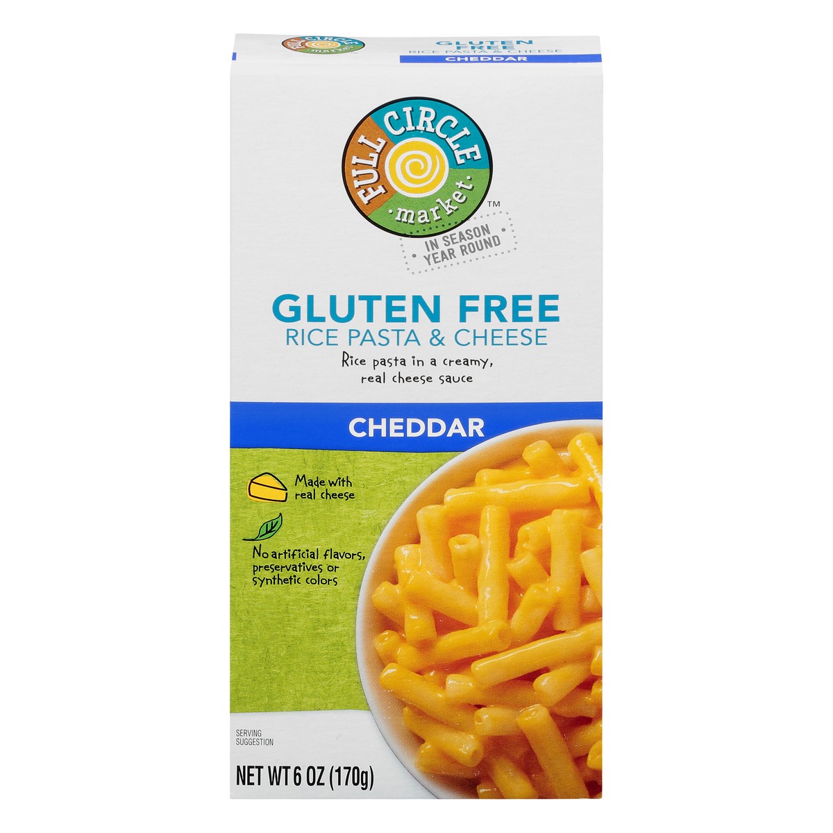 slide 1 of 10, Full Circle Market Gluten Free Cheddar Rice Pasta & Cheese 6 oz, 6 oz