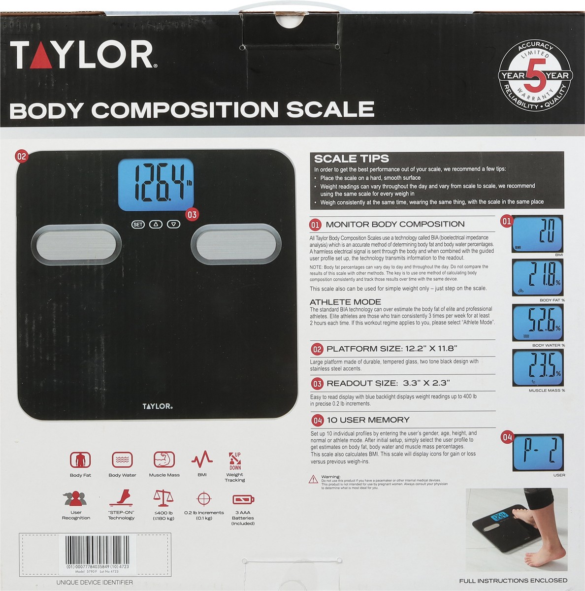 slide 10 of 12, Taylor Scale - Black, 1 ct