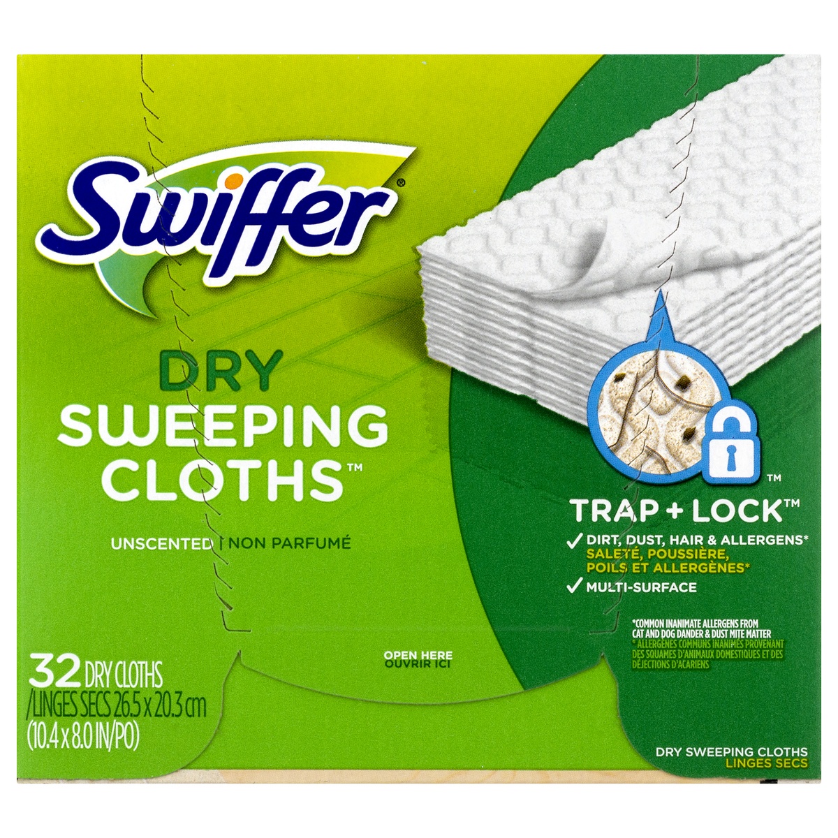 slide 1 of 8, Swiffer Dry Unscented Sweeping Cloths 32.0 ea, 32 ct