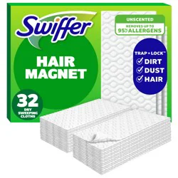Swiffer Sweep + Mop, Dry Pads Refill, Floor Cleaner, Cleaning Cloths, Unscented, 32ct
